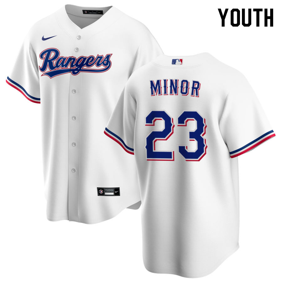 Nike Youth #23 Mike Minor Texas Rangers Baseball Jerseys Sale-White
